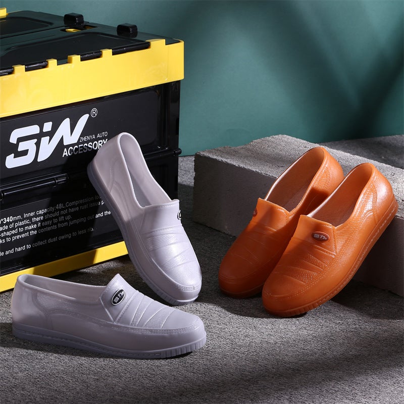 Huili Low-Top Rain Shoes Yellow Outer Wear Quick-Drying Men'S And Women'S Gray Construction Site Mud Work Waterproof Non-Slip 306 Plastic Shoes - Image 3